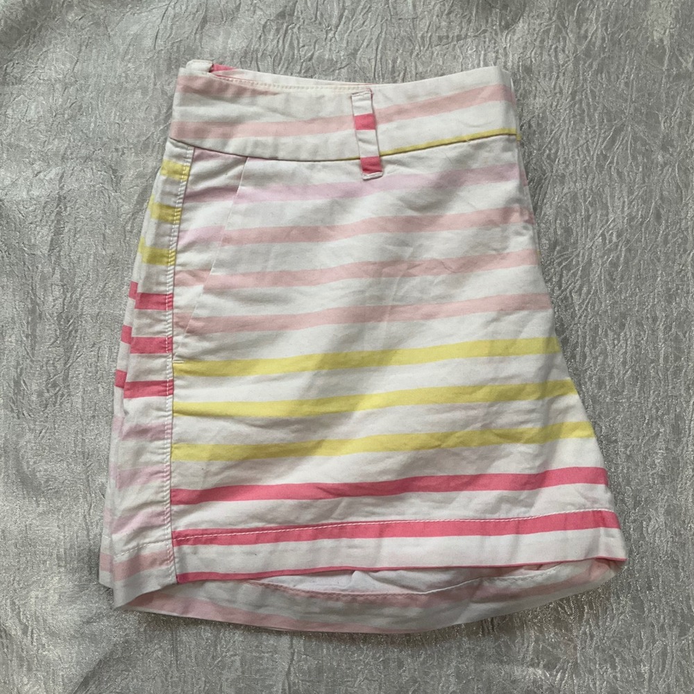 Old Navy Womens 6 Pastel Striped Chino Shorts Cotton Summer Beach Preppy Casual - Picture 2 of 8